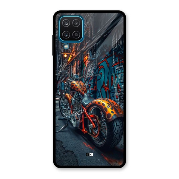 Orange Fatbike Glass Back Case for Galaxy A12