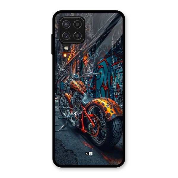 Orange Fatbike Glass Back Case for Galaxy A22 4G