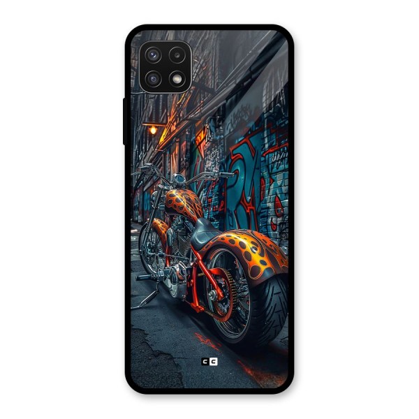 Orange Fatbike Glass Back Case for Galaxy A22 5G