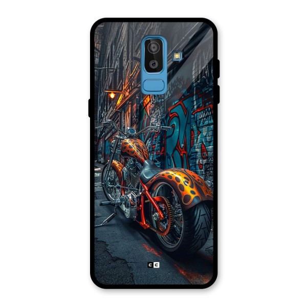 Orange Fatbike Glass Back Case for Galaxy J8