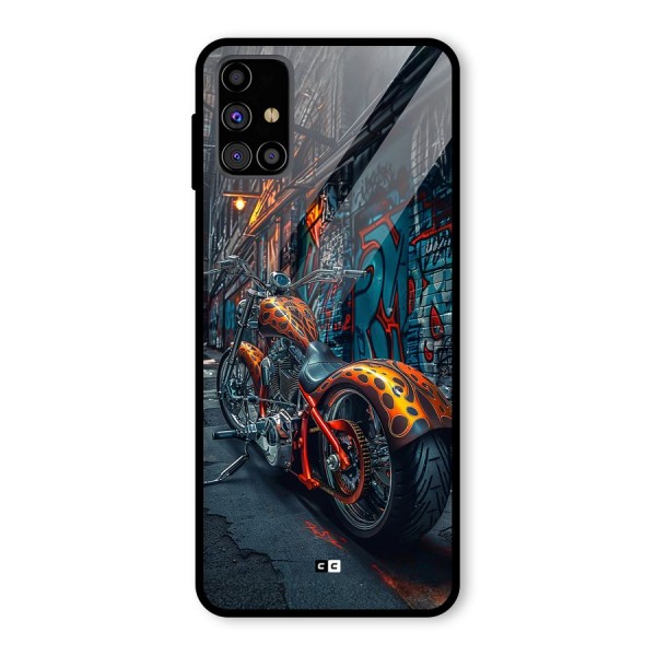 Orange Fatbike Glass Back Case for Galaxy M31s