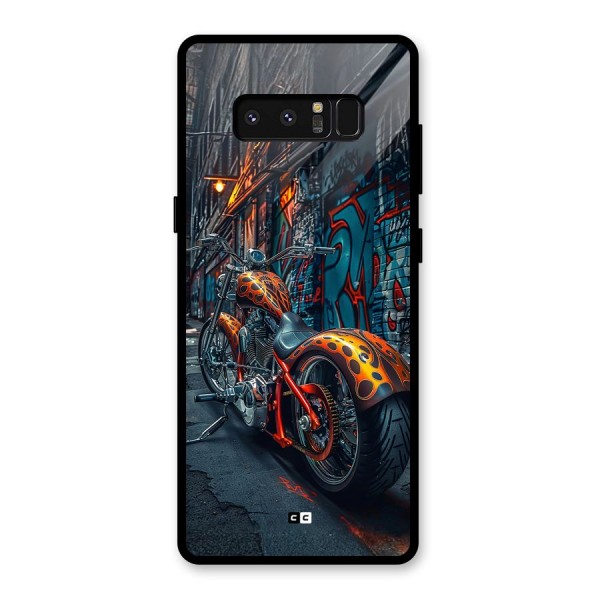 Orange Fatbike Glass Back Case for Galaxy Note 8