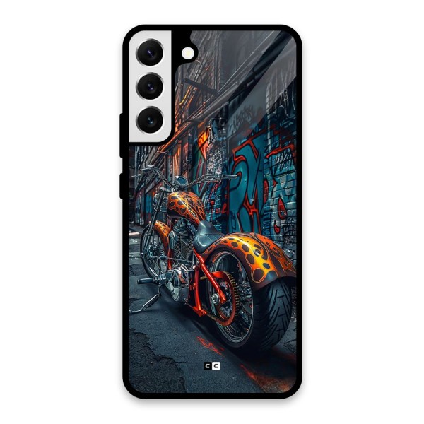 Orange Fatbike Glass Back Case for Galaxy S22 Plus 5G