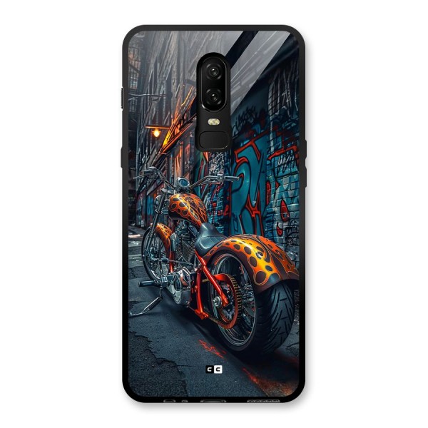 Orange Fatbike Glass Back Case for OnePlus 6