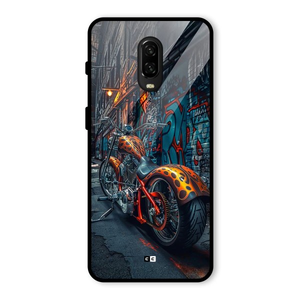 Orange Fatbike Glass Back Case for OnePlus 6T