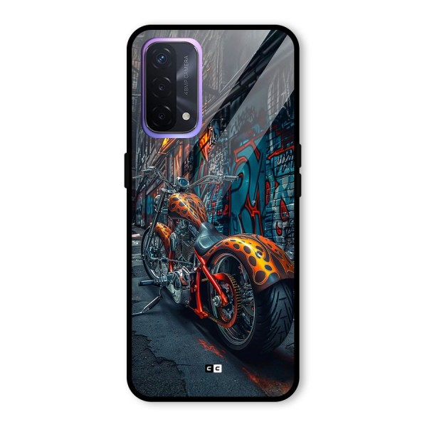 Orange Fatbike Glass Back Case for Oppo A74 5G