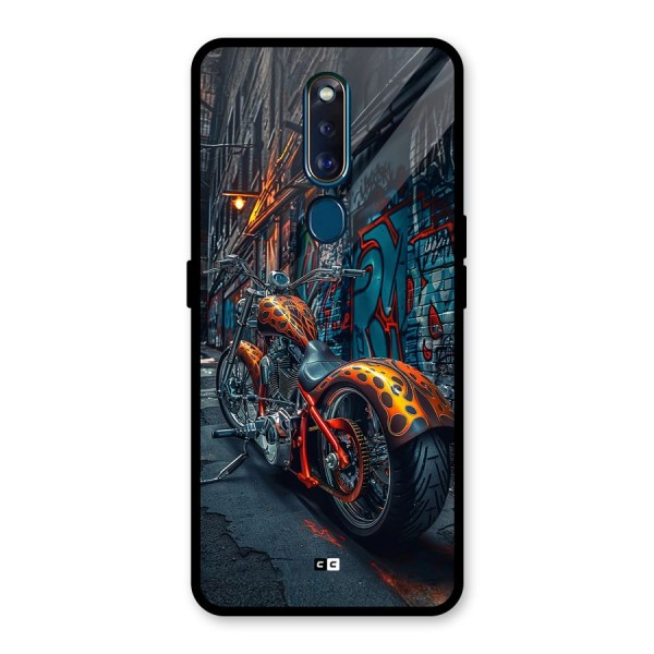 Orange Fatbike Glass Back Case for Oppo F11 Pro