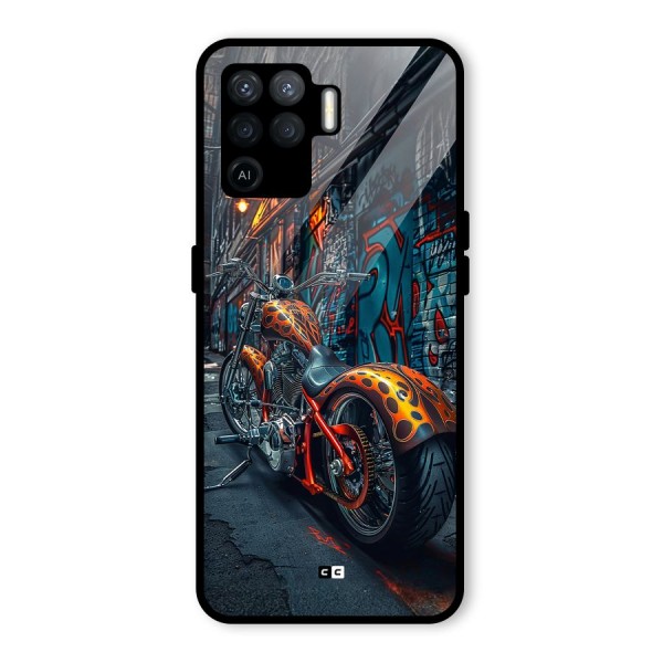 Orange Fatbike Glass Back Case for Oppo F19 Pro