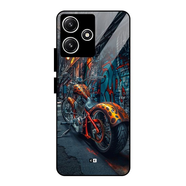 Orange Fatbike Glass Back Case for Poco M6 Pro