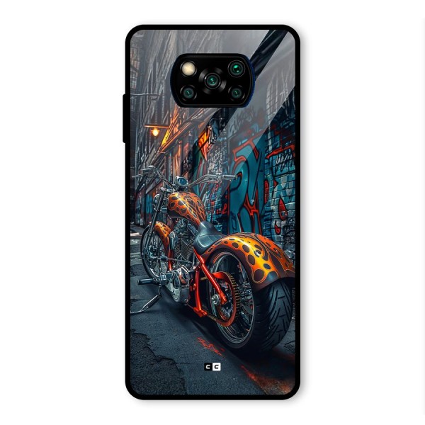 Orange Fatbike Glass Back Case for Poco X3 Pro