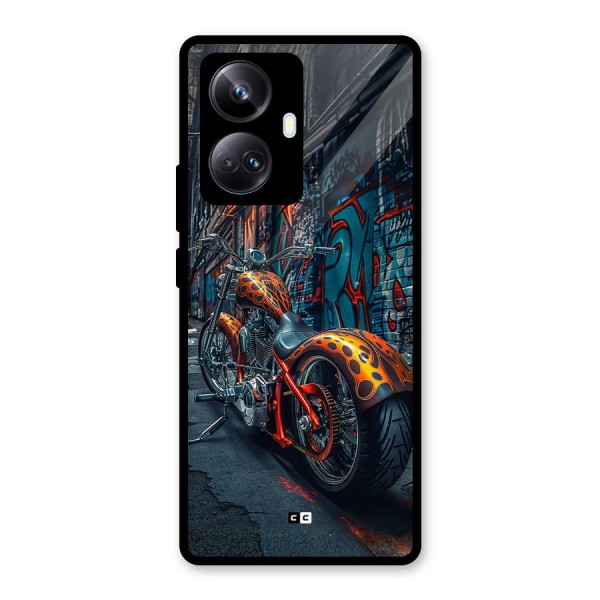 Orange Fatbike Glass Back Case for Realme 10 Pro Plus