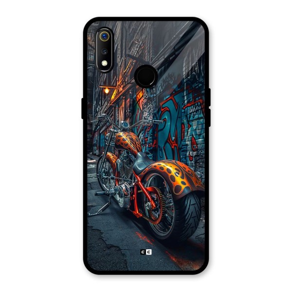 Orange Fatbike Glass Back Case for Realme 3