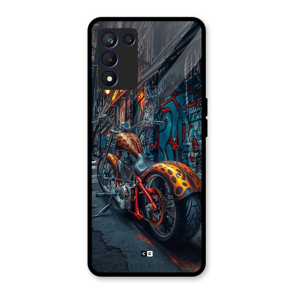 Orange Fatbike Glass Back Case for Realme 9 5G Speed