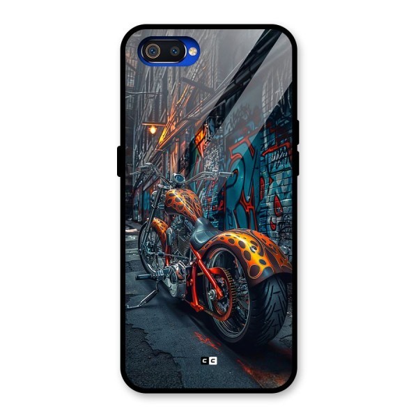 Orange Fatbike Glass Back Case for Realme C2