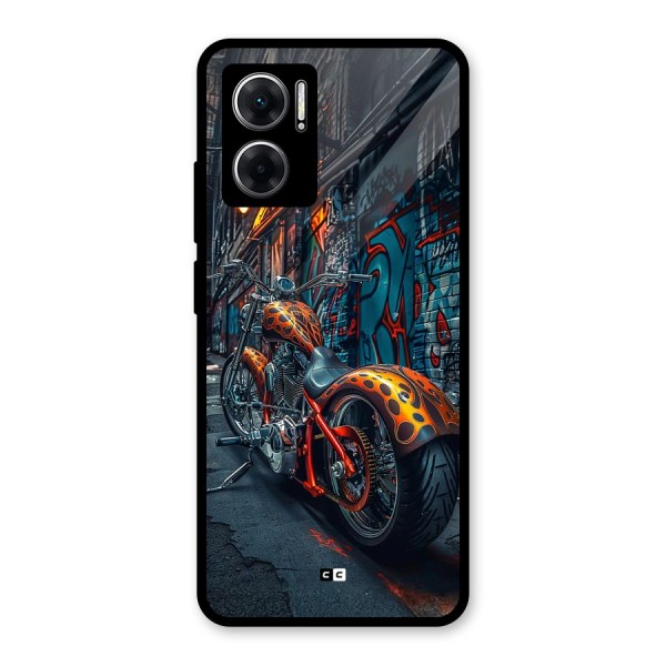 Orange Fatbike Glass Back Case for Redmi 11 Prime 5G