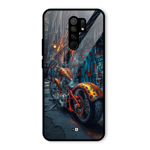 Orange Fatbike Glass Back Case for Redmi 9 Prime