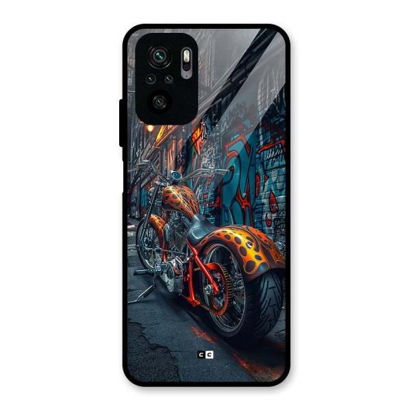 Orange Fatbike Glass Back Case for Redmi Note 10