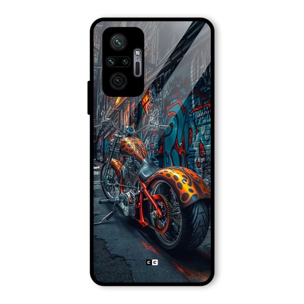 Orange Fatbike Glass Back Case for Redmi Note 10 Pro