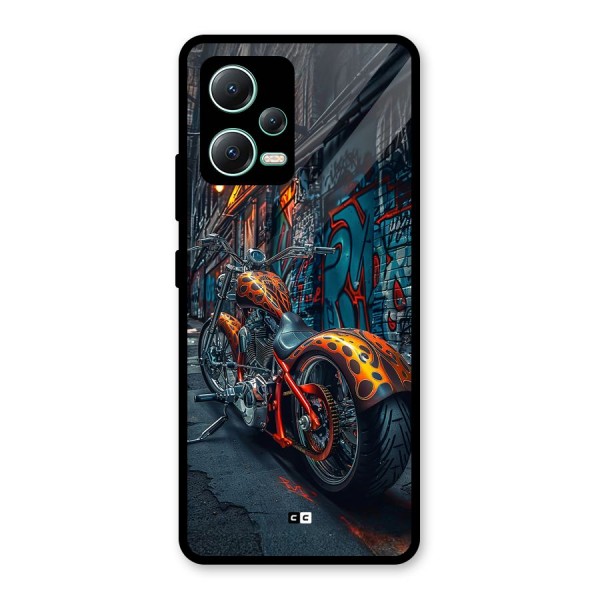 Orange Fatbike Glass Back Case for Redmi Note 12 5G