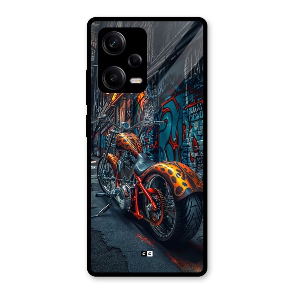 Orange Fatbike Glass Back Case for Redmi Note 12 Pro