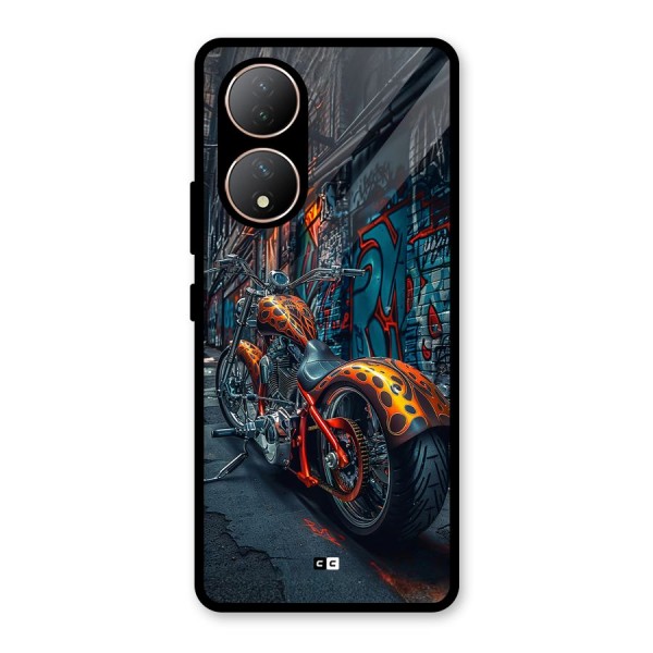 Orange Fatbike Glass Back Case for Vivo T2