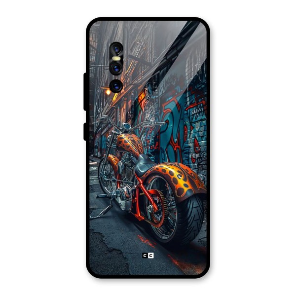 Orange Fatbike Glass Back Case for Vivo V15 Pro