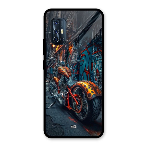 Orange Fatbike Glass Back Case for Vivo V17