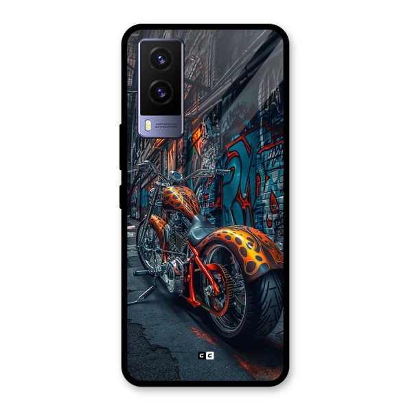 Orange Fatbike Glass Back Case for Vivo V21e 5G