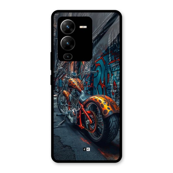 Orange Fatbike Glass Back Case for Vivo V25 Pro