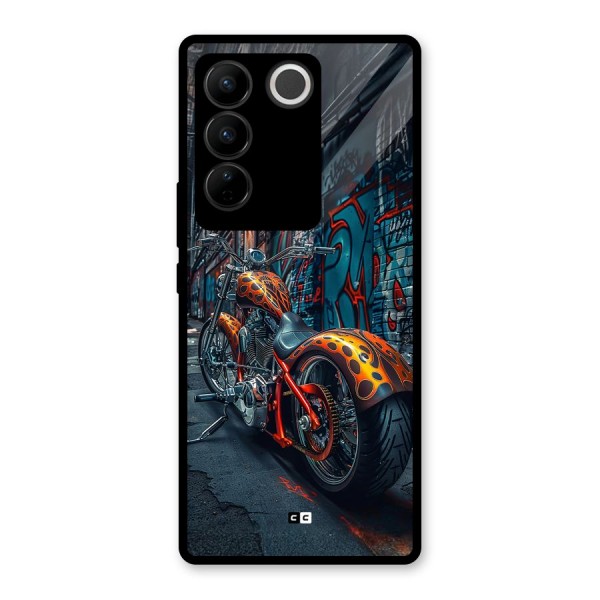 Orange Fatbike Glass Back Case for Vivo V27 Pro