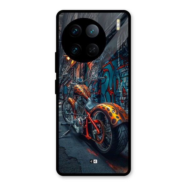 Orange Fatbike Glass Back Case for Vivo X90 Pro