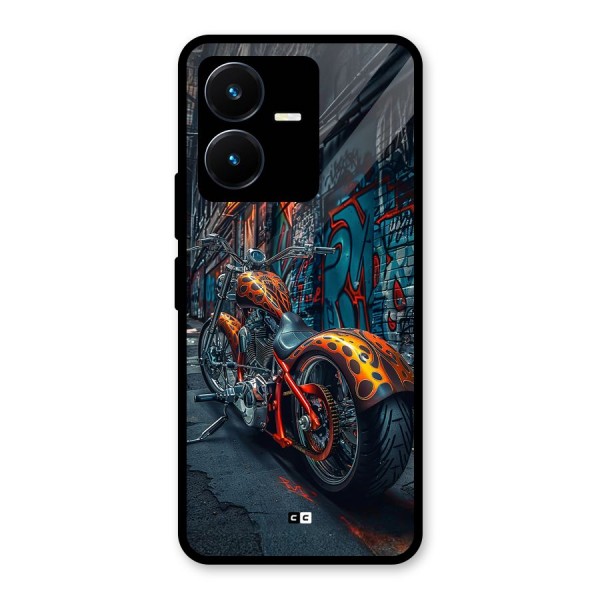 Orange Fatbike Glass Back Case for Vivo Y22