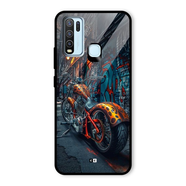 Orange Fatbike Glass Back Case for Vivo Y30