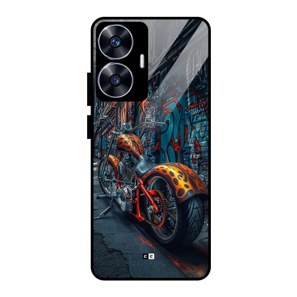 Orange Fatbike Glass Back Case for realme C55