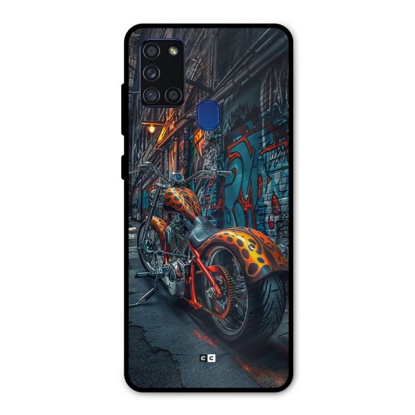 Orange Fatbike Metal Back Case for Galaxy A21s