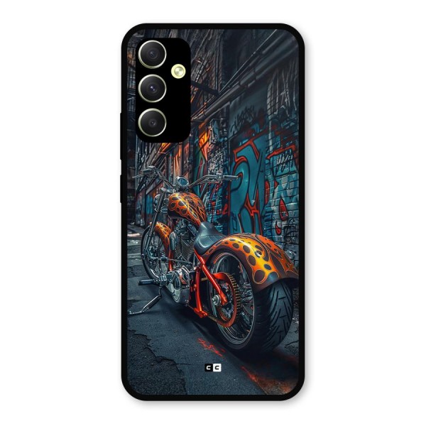 Orange Fatbike Metal Back Case for Galaxy A34