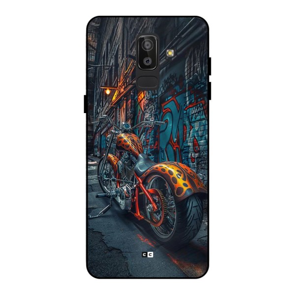 Orange Fatbike Metal Back Case for Galaxy J8