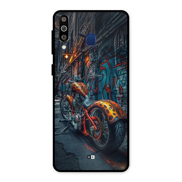 Orange Fatbike Metal Back Case for Galaxy M30