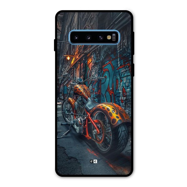 Orange Fatbike Metal Back Case for Galaxy S10