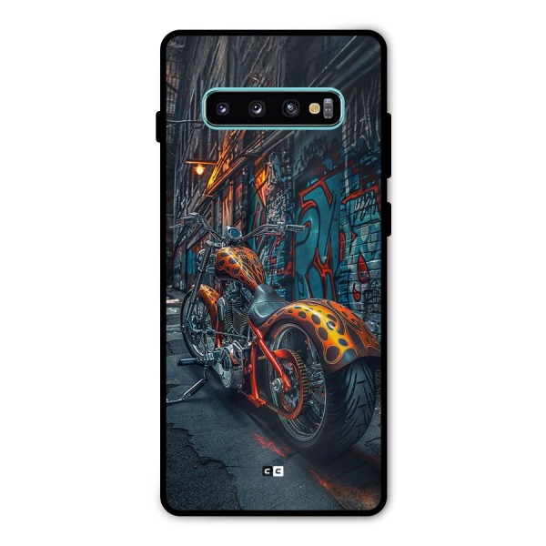 Orange Fatbike Metal Back Case for Galaxy S10 Plus