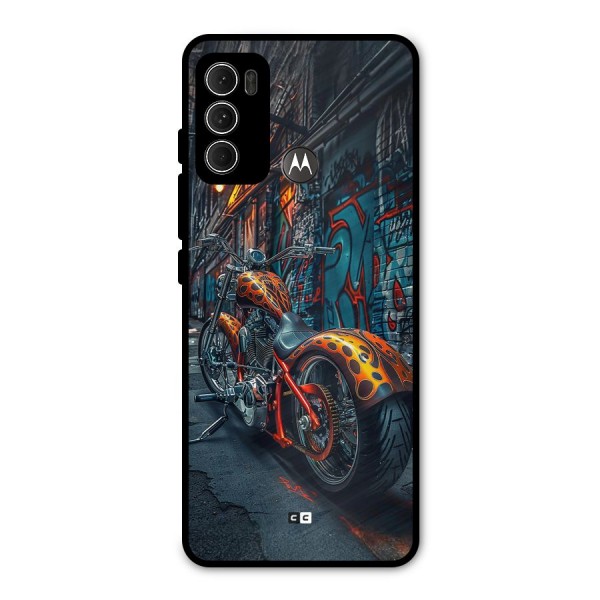 Orange Fatbike Metal Back Case for Moto G60