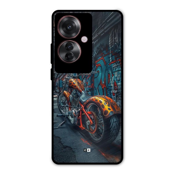 Orange Fatbike Metal Back Case for Oppo F25 Pro