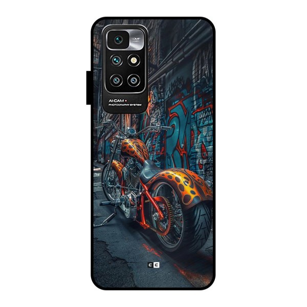 Orange Fatbike Metal Back Case for Redmi 10 Prime