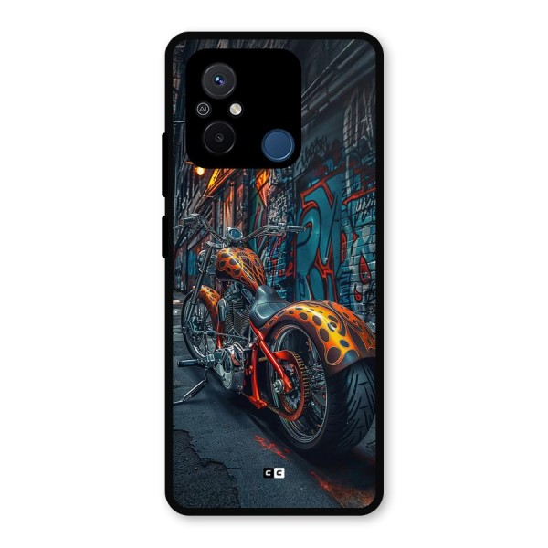 Orange Fatbike Metal Back Case for Redmi 12C