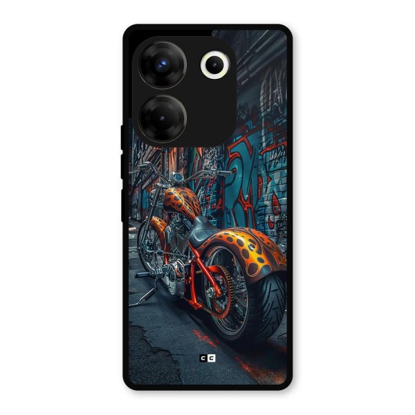 Orange Fatbike Metal Back Case for Tecno Camon 20