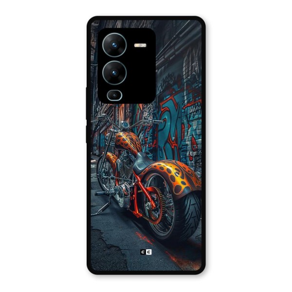 Orange Fatbike Metal Back Case for Vivo V25 Pro