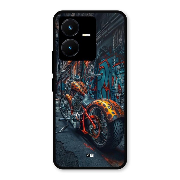 Orange Fatbike Metal Back Case for Vivo Y22s