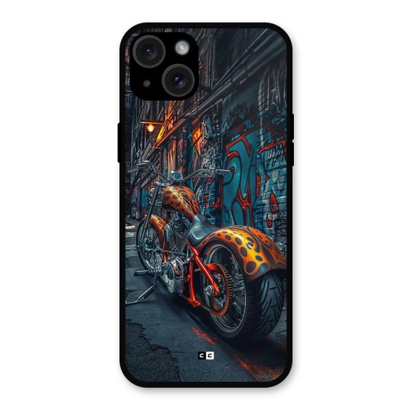 Orange Fatbike Metal Back Case for iPhone 15 Plus