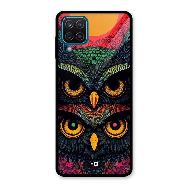 Owl Soul Art Illustration Glass Back Case for Galaxy A12