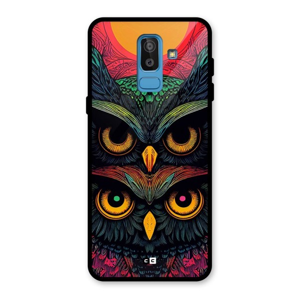 Owl Soul Art Illustration Glass Back Case for Galaxy J8